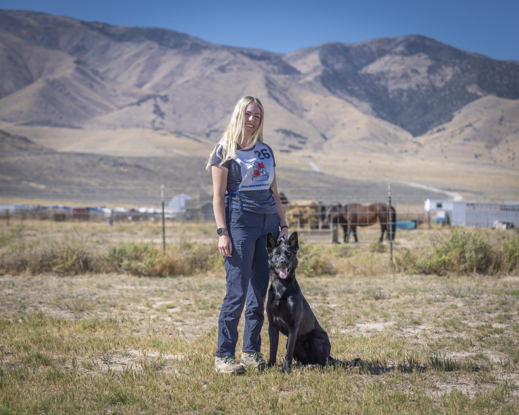 Ashley with her dog Pirra at the 2024 NW Regionals